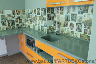 Искусственный камень. Столешница с мойкой в цвет столешницы &mdash; Циглюк